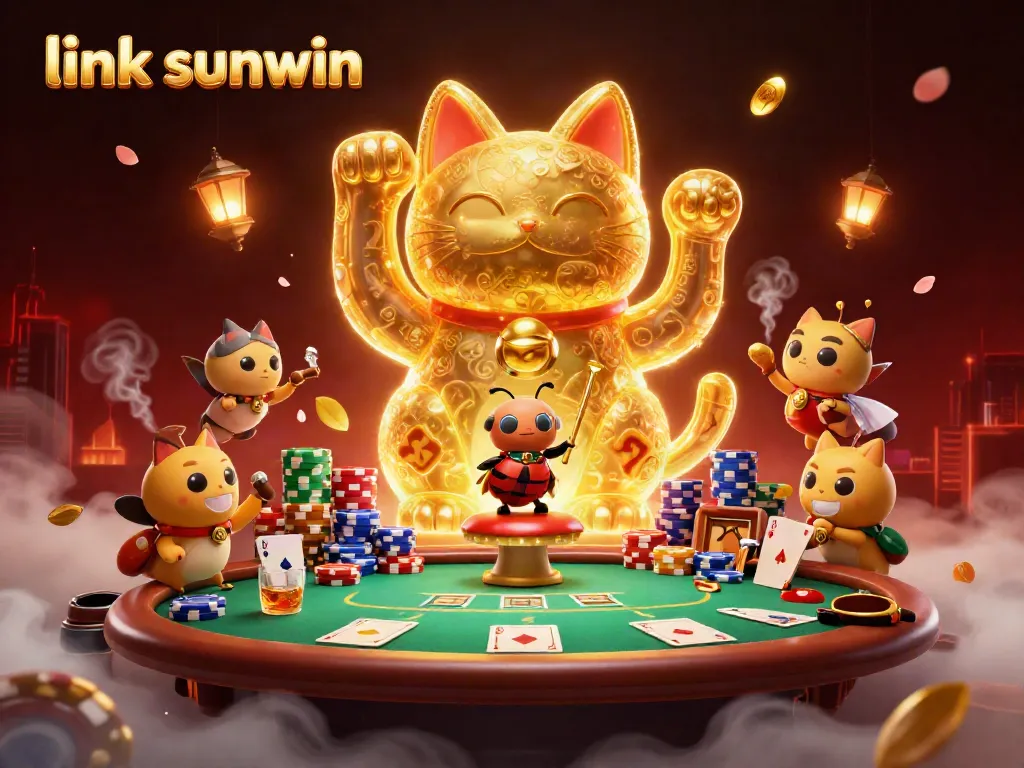 Experience the excitement of the link sunwin casino with this 3D illustration showcasing vibrant gaming elements.