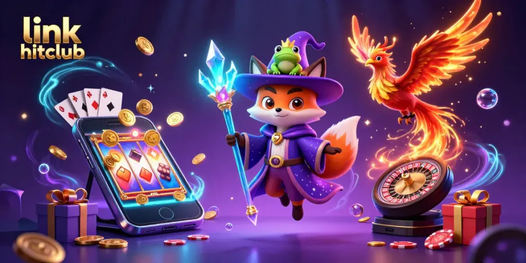 Experience the excitement with link hitclub's dynamic casino scene filled with treasures!