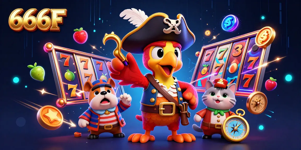 Engage with 666F's thrilling slots as pirates explore jackpot adventures in this vibrant 3D casino scene.